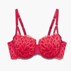 Savage X Not Sorry Lightly Lined Balconette Goji Red/Pink Smash 38DD